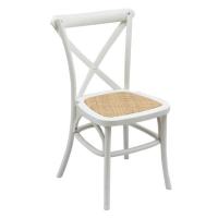 PP resin X back chair with rattan seat 